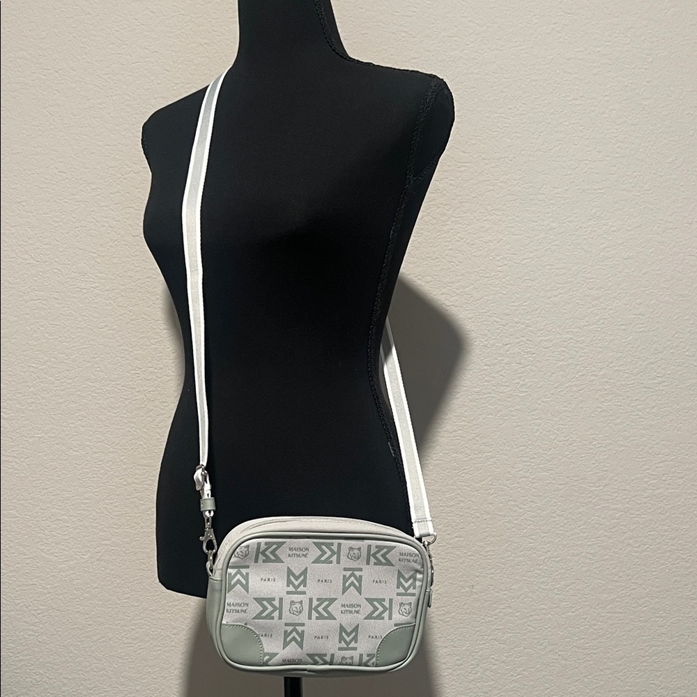 Maison Kitsuné x EVA Air Crossbody Bag Green Logo Camera Bag